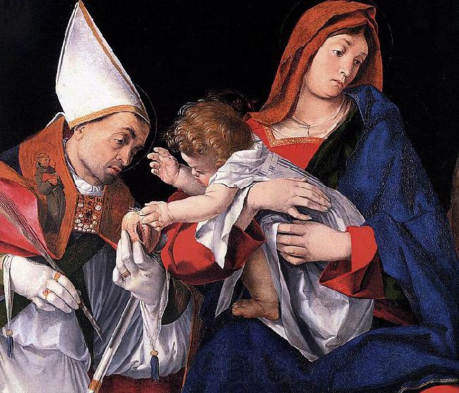 Lorenzo Lotto Madonna and Child with St Ignatius of Antioch and St Onophrius Spain oil painting art